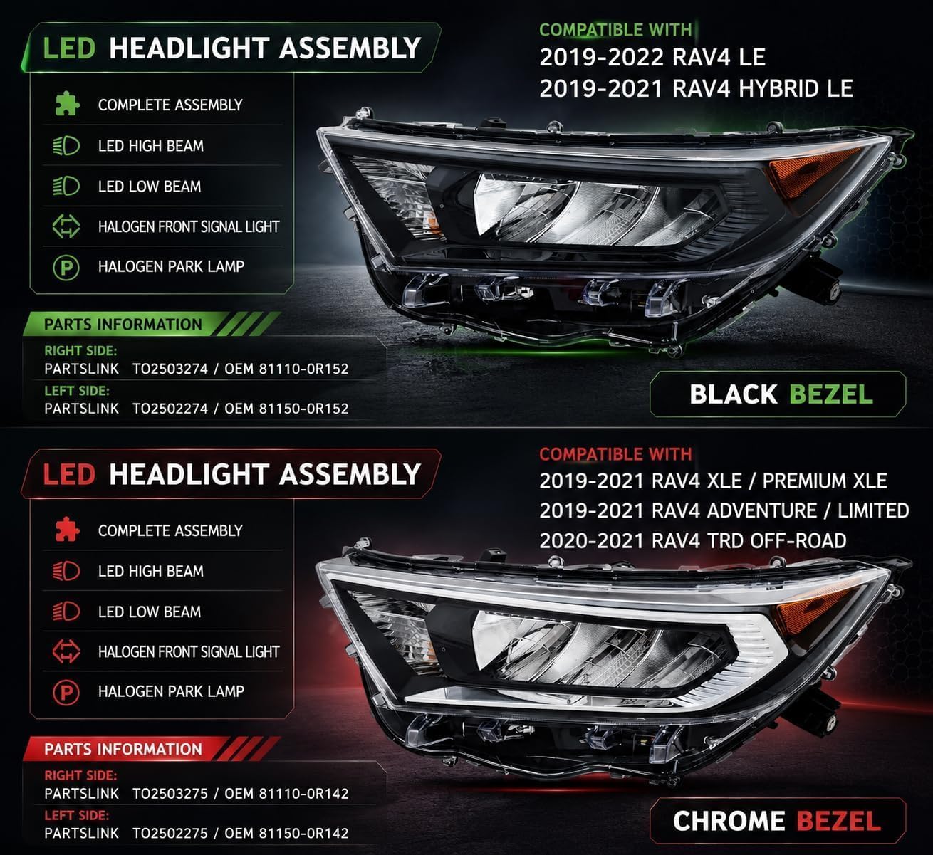 Amazon.com: Replacement For Toyota 2019 2020 2021 2022 RAV4 LE